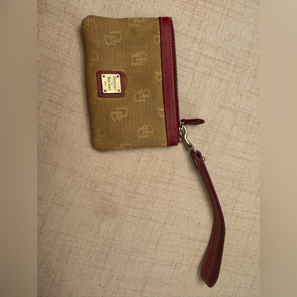 Dooney & Bourke Brown and Red Wristlet